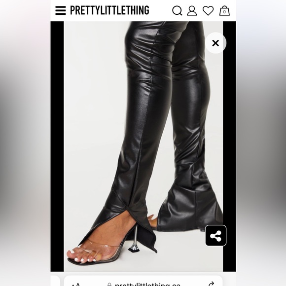 Pretty Little Thing PU Pants - Picture 2 of 5